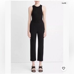 Vince Wool Blend Straight‎ Leg Wool Pants Size 12 Black High Rise